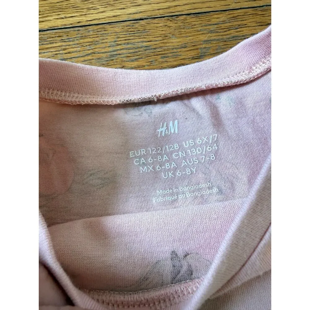 H&M Girls' Pink Horses Shirt Dress Size 6-7